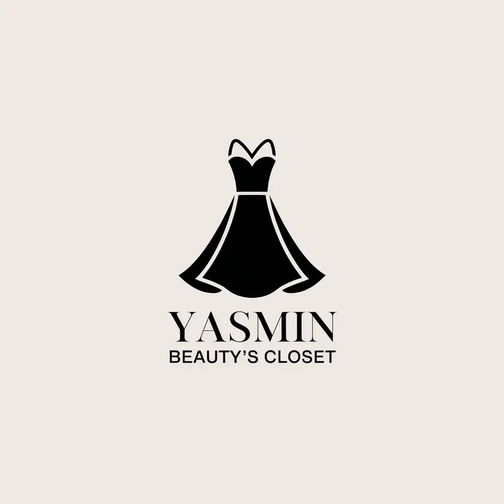 LOGO Design for Yasmin Beautys Closet Minimalistic Dress Symbol for Beauty Spa Industry