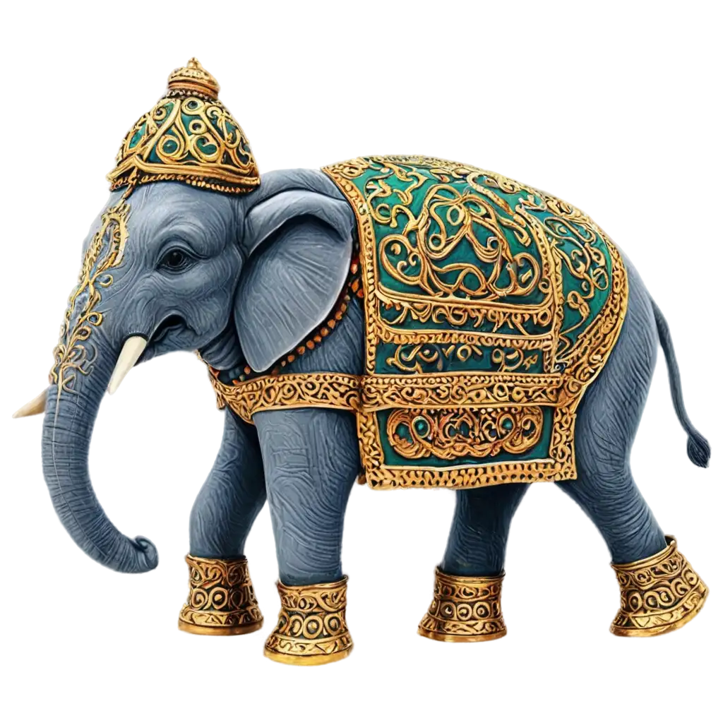 3D-Elephant-with-Rajasthani-Decoration-PNG-Image-Exquisite-Artistry-and-Cultural-Elegance