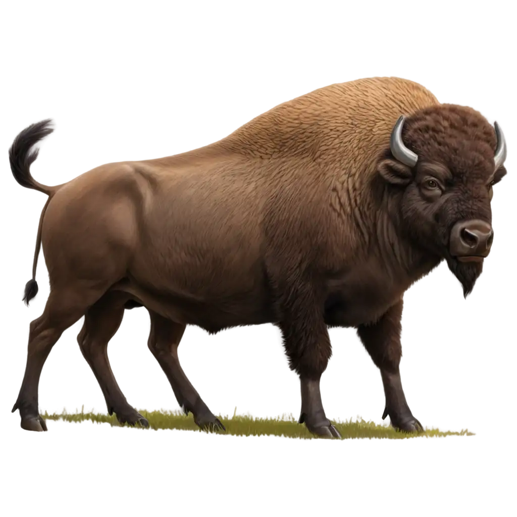 Cartoon-Bison-Standing-in-the-Steppe-PNG-Image-HighQuality-and-Versatile-for-Multiple-Uses