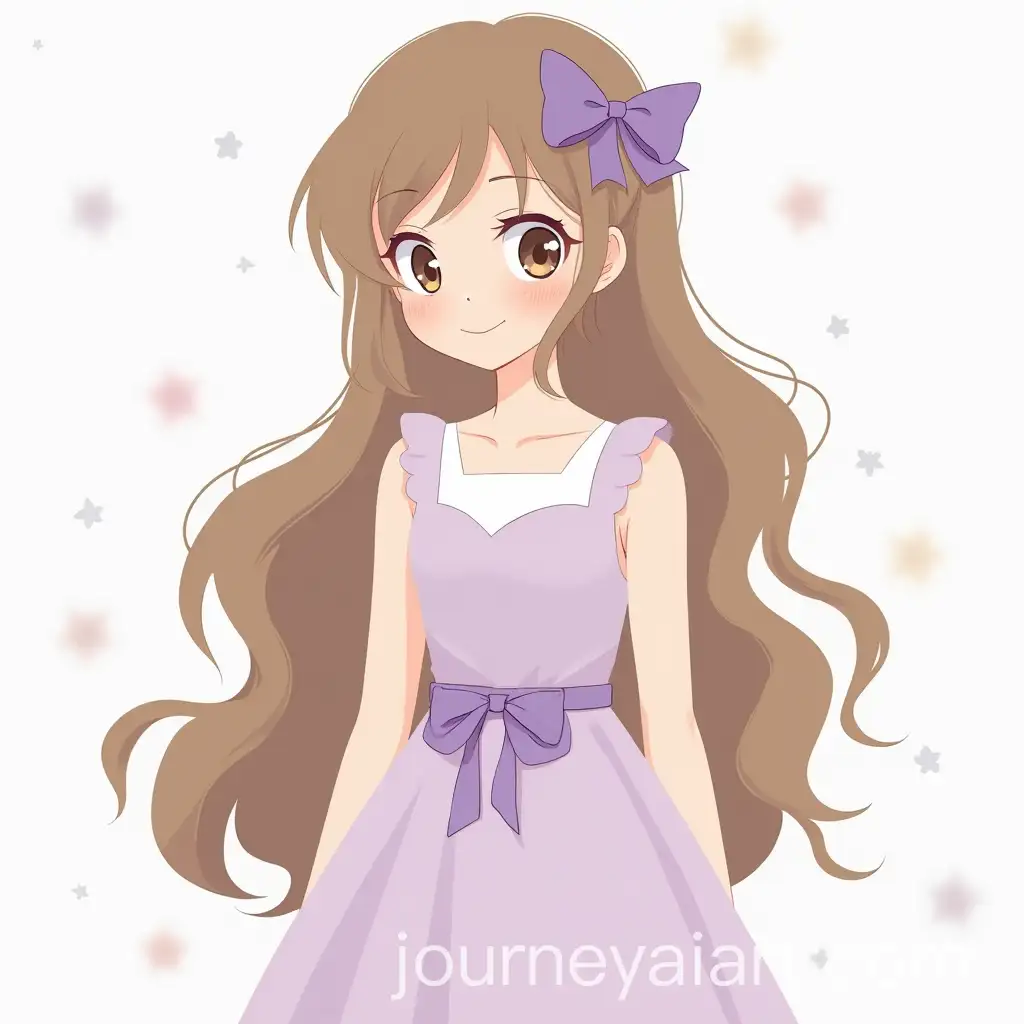 Girl-in-Lilac-Dress-with-Bow-Hair-Pin-for-Bridal-Shower-Illustration