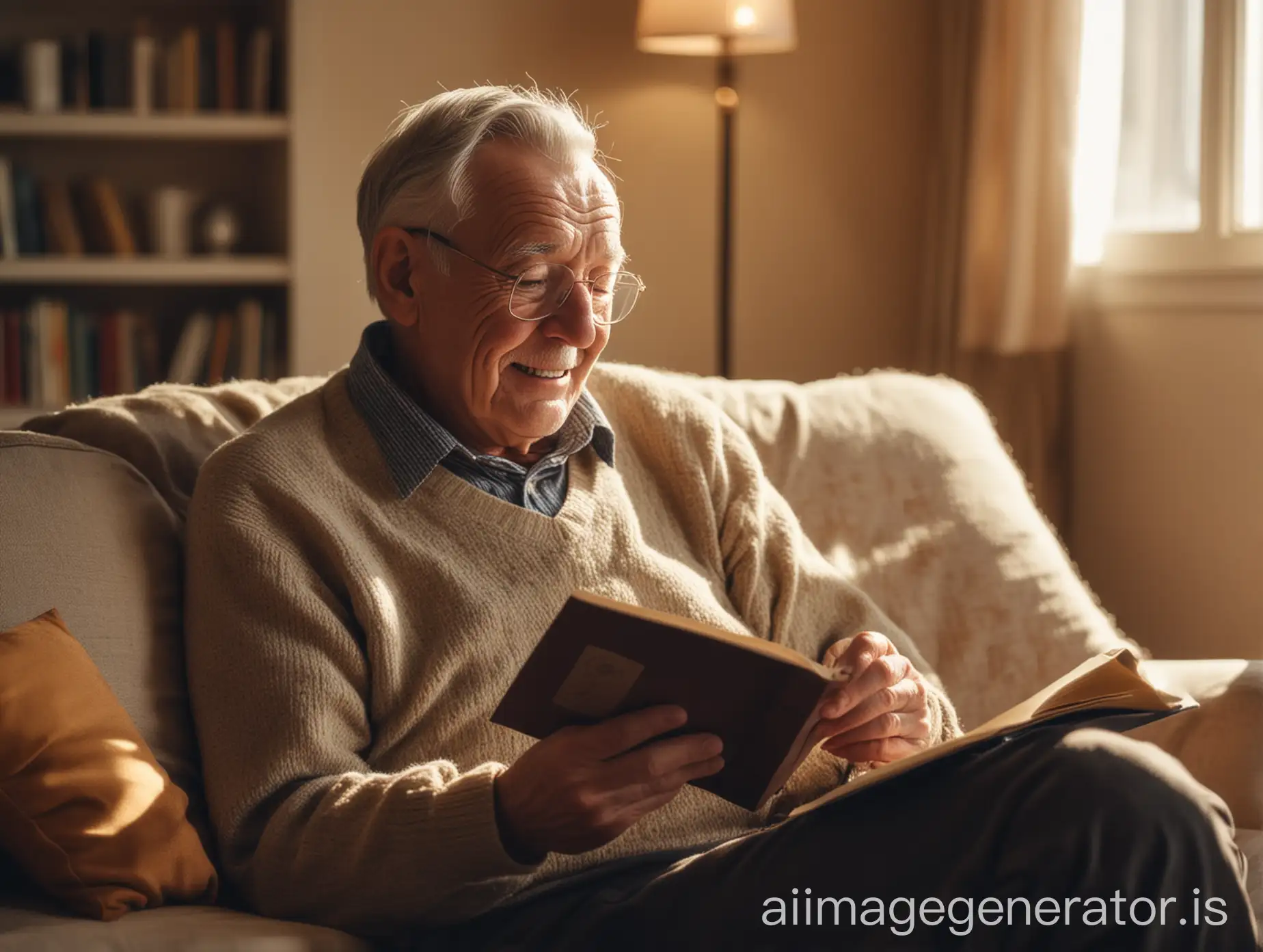 Elderly-Man-Enjoying-a-Sunny-Day-Reading-at-Home