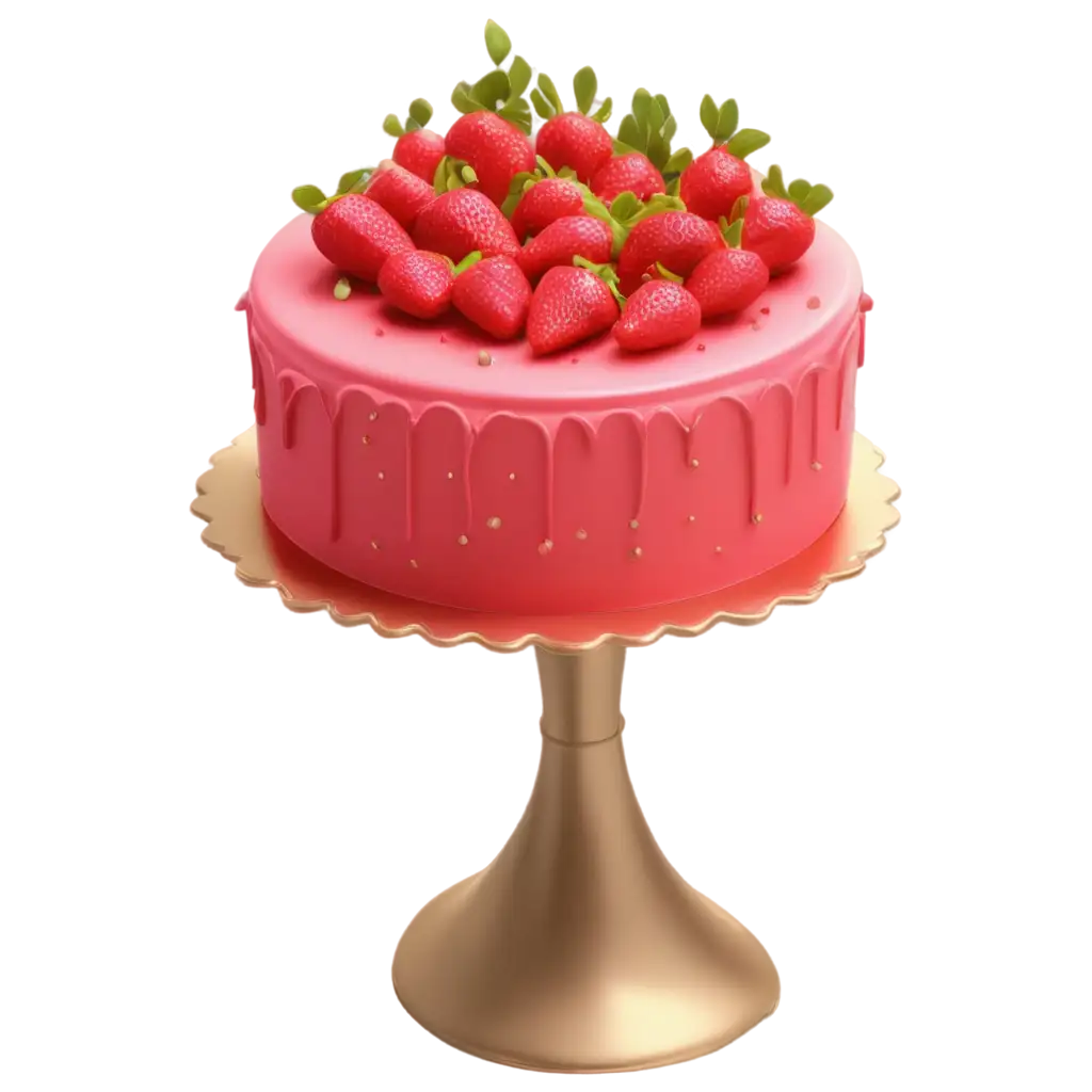 Birthday-Cake-with-Strawberries-Style-3D-Rendering-PNG-Image