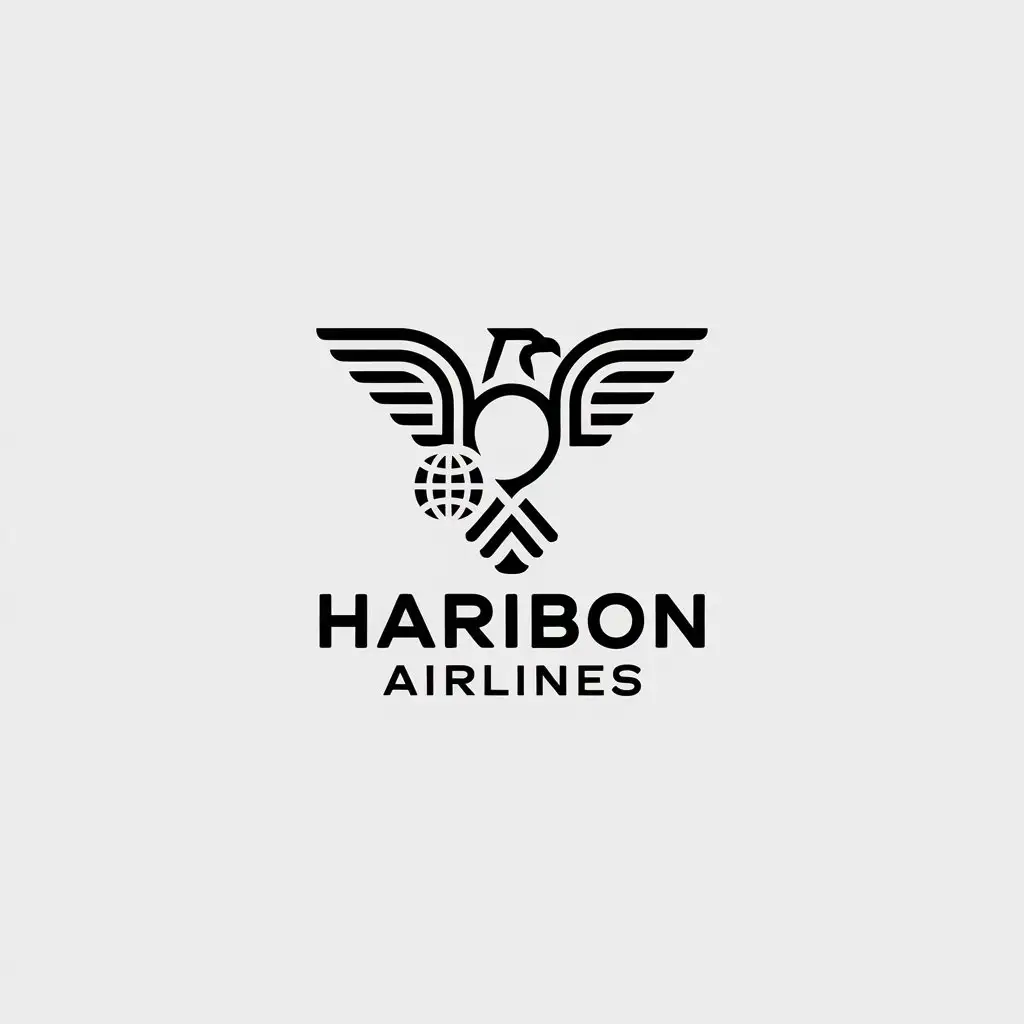 LOGO Design for Haribon Airlines Minimalistic Philippine Eagle Theme for Travel Industry