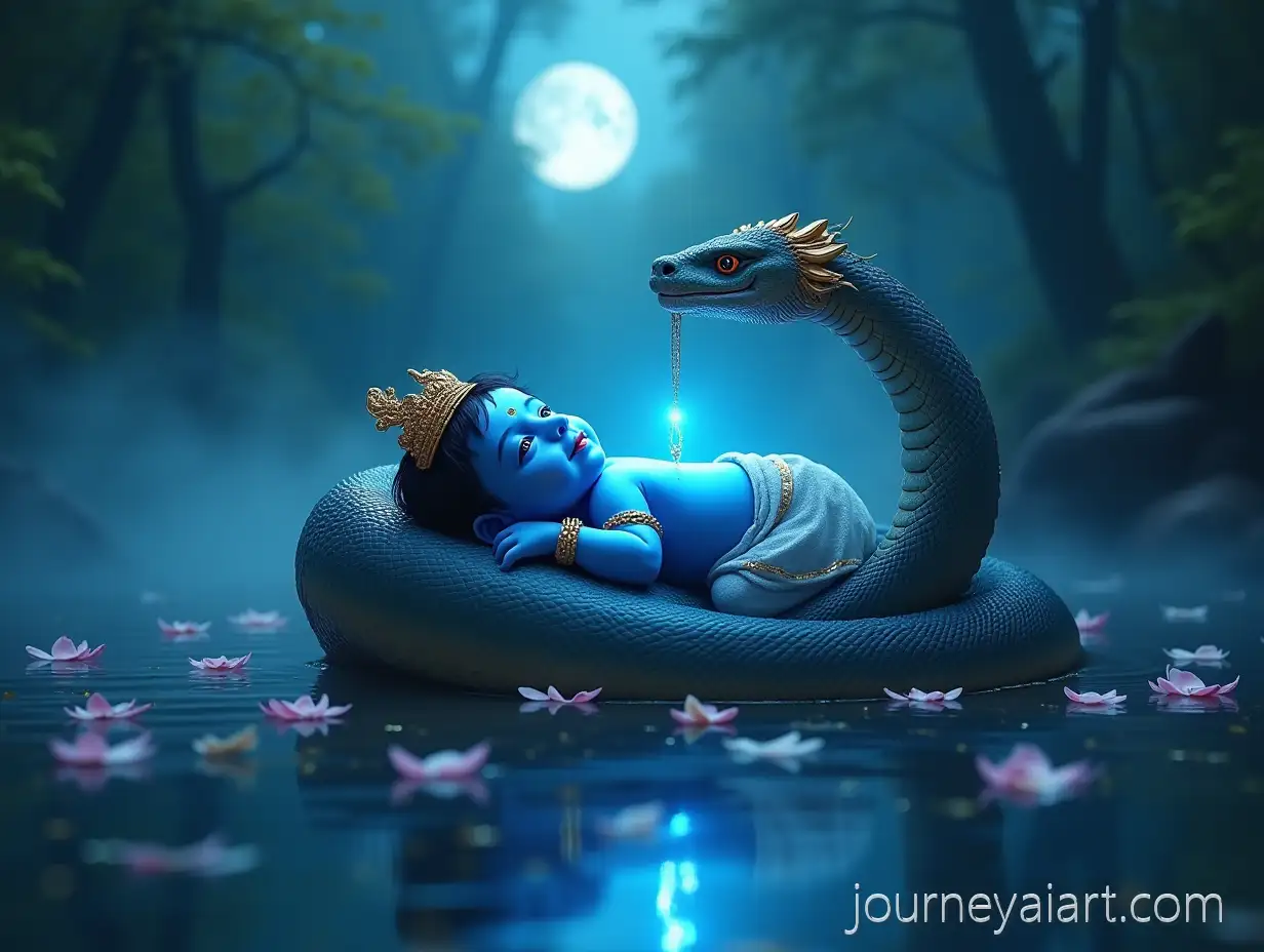 Newborn-BabyNewborn-Krishna-on-Sheshnaag-Krishna-Surrounded-by-Divine-Serenity-on-the-Sheshnaag-with-Golden-Hoods