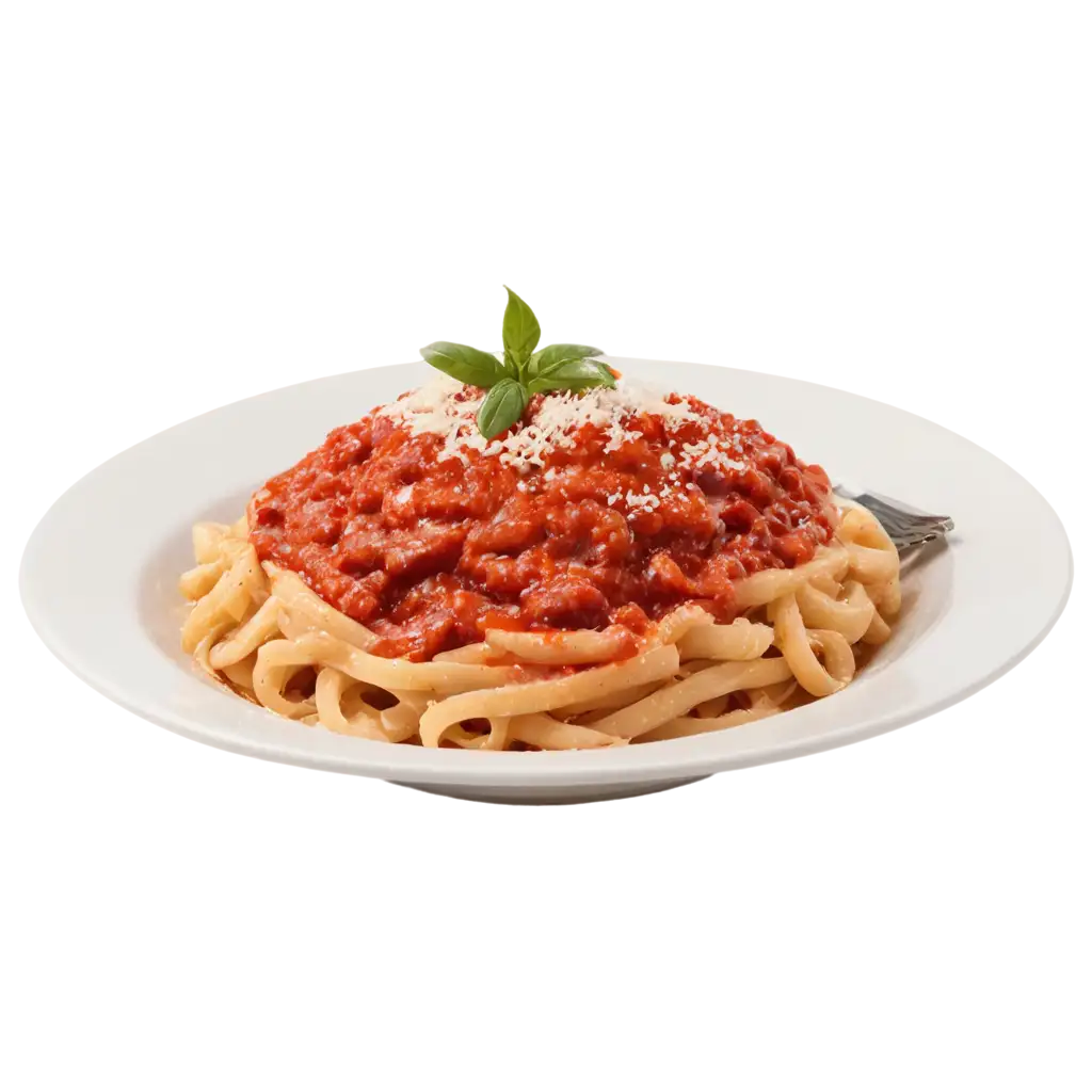 Delicious-Plate-of-Pasta-with-Red-Sauce-PNG-Image-Savory-Visual-for-Culinary-Blogs