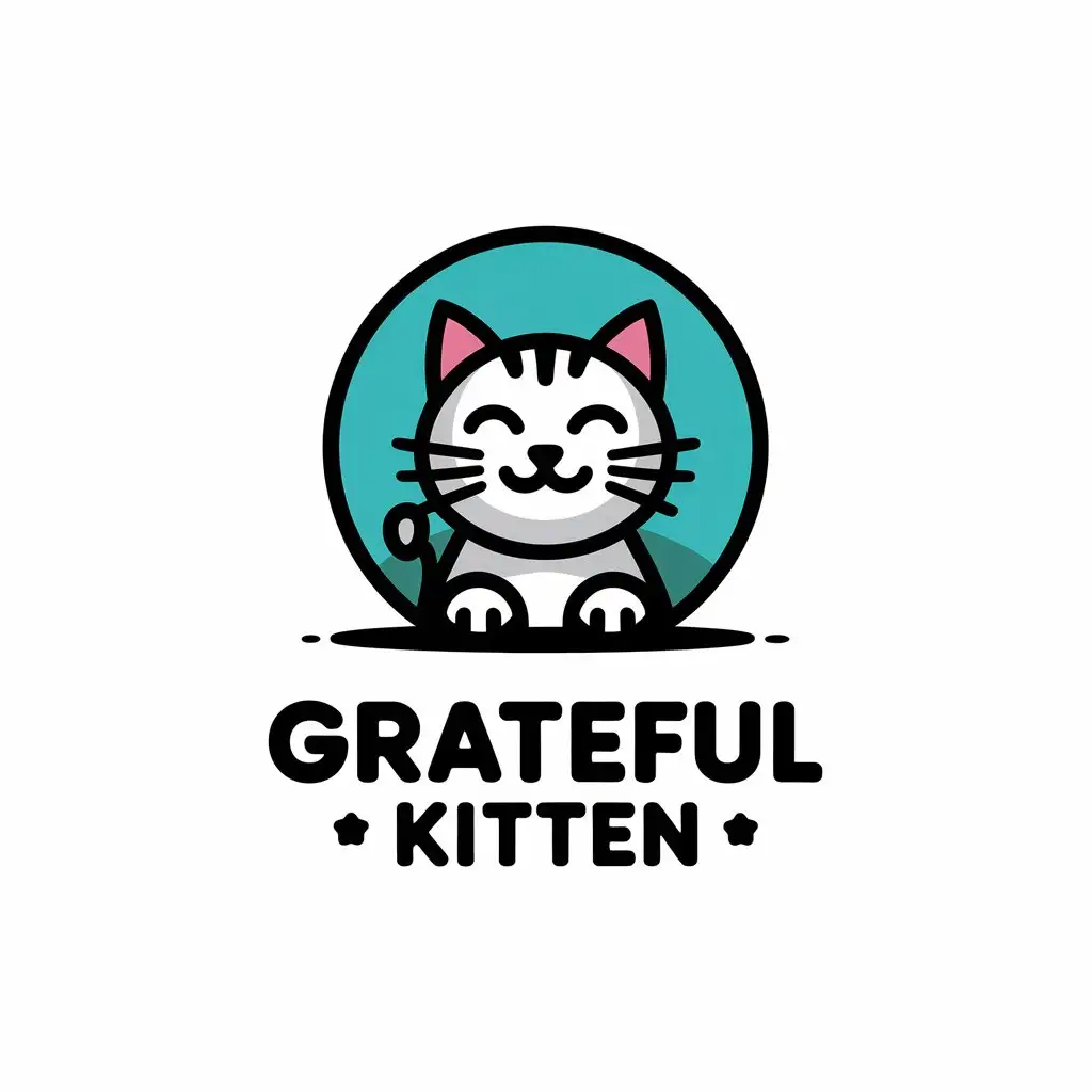 LOGO-Design-For-Grateful-Kitten-Modern-and-Elegant-Feline-Silhouette-in-Retail-Industry