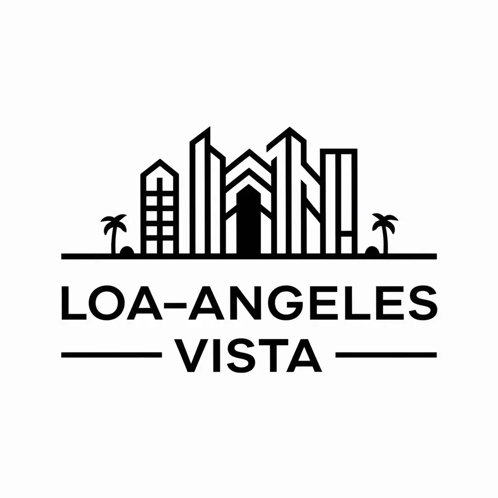 a vector logo design,with the text "Loasangeles vista", main symbol:Los-angelesk city,complex,be used in construction industry,clear background