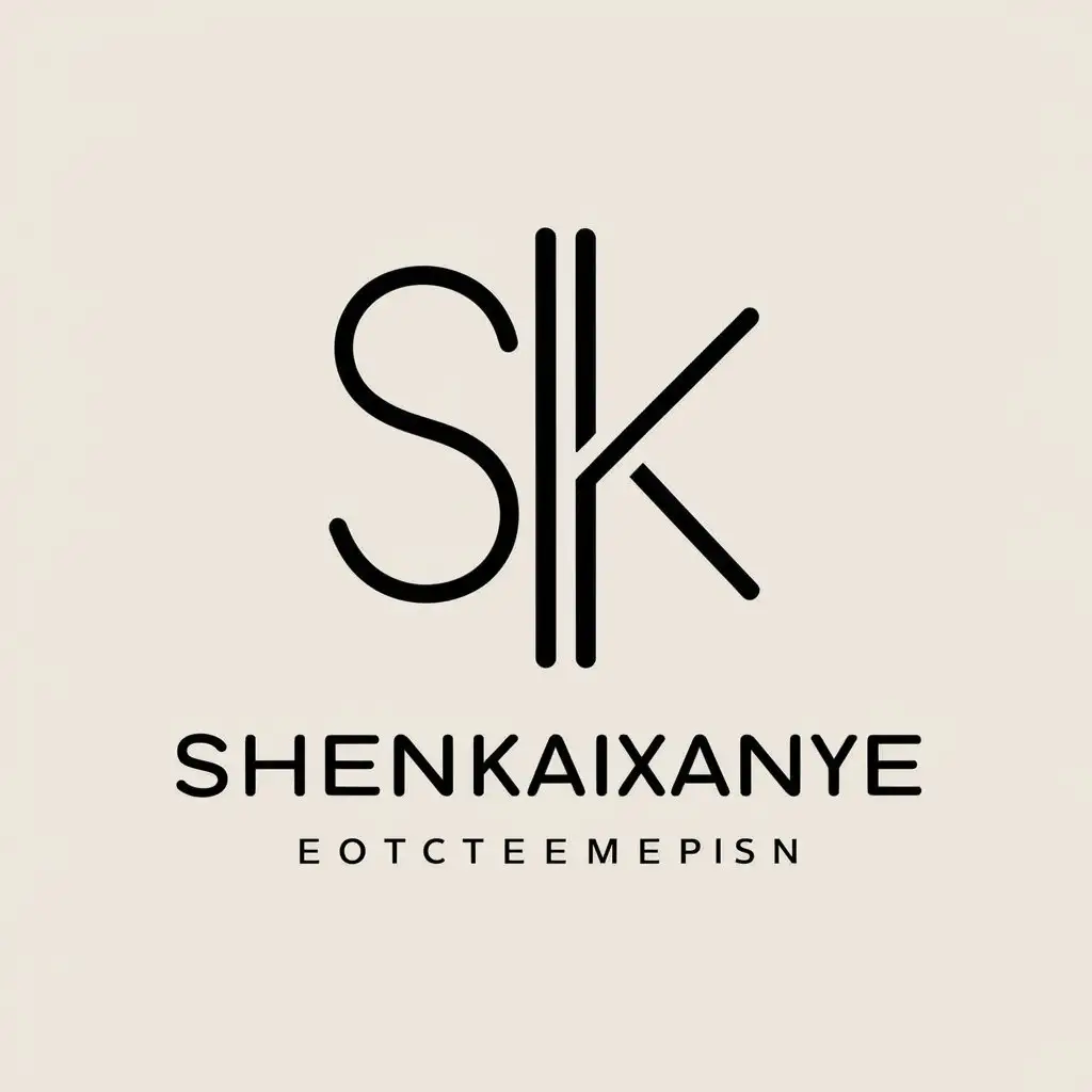 a vector logo design,with the text "shenkaixianye", main symbol:S K letters, weaving line,Moderate,be used in Others industry,clear background