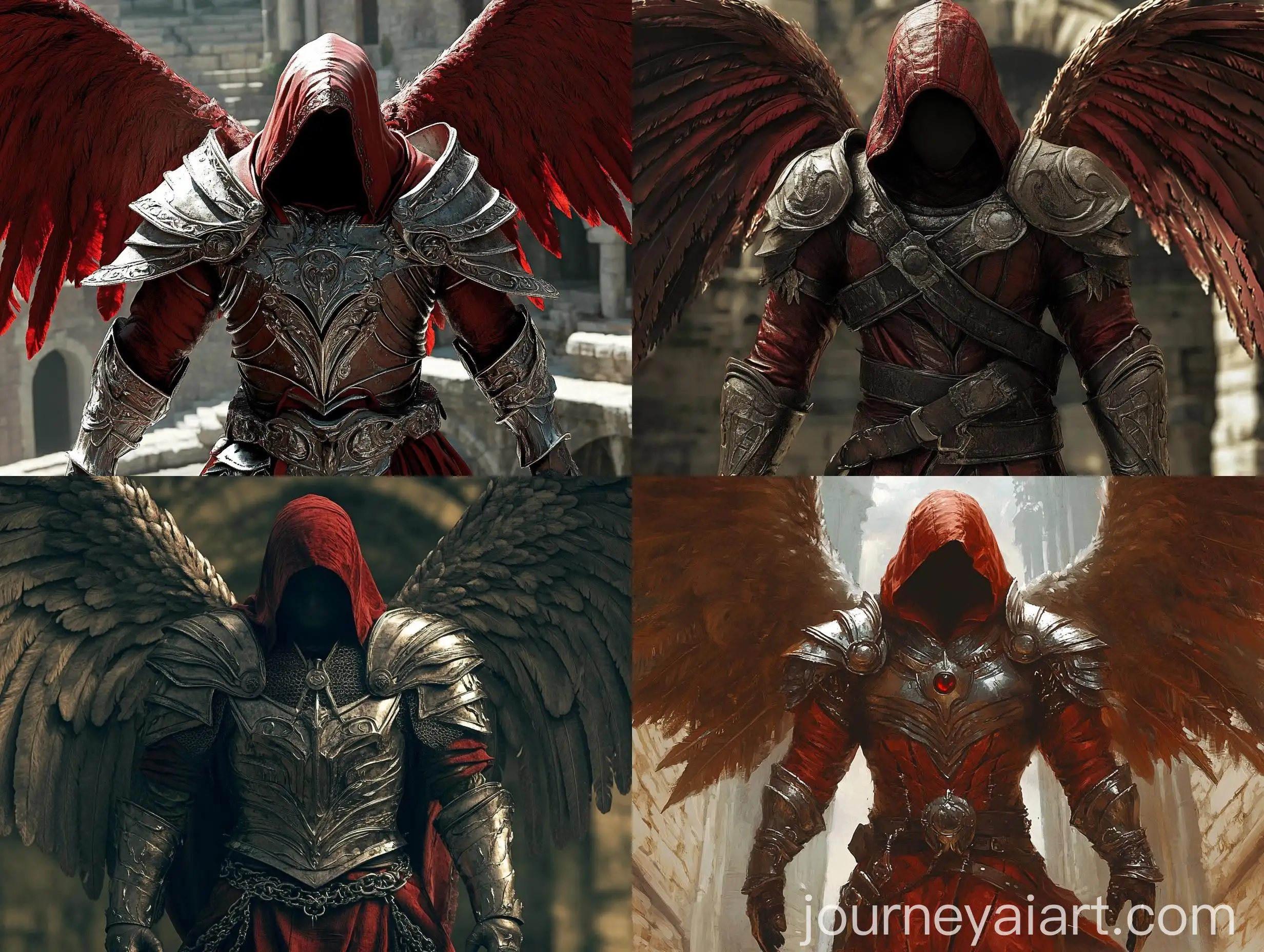 Medieval-Angel-Warrior-in-Red-Armor-in-Stone-Coliseum