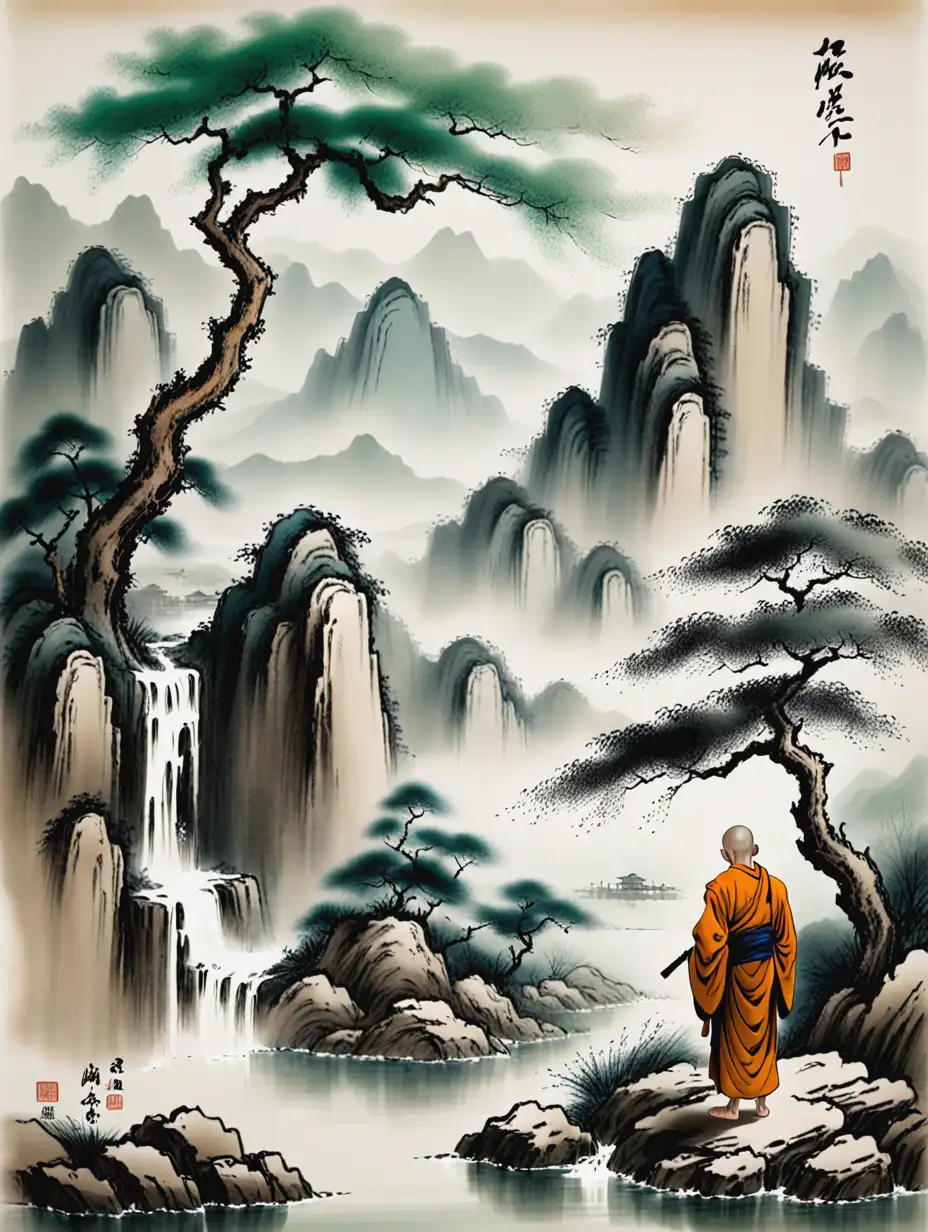 Shan-Shui-Landscape-with-Tranquil-Monk-and-Ancient-Tree