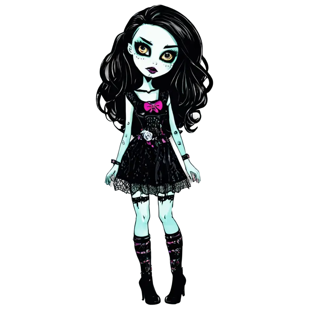 Goth-Zombie-Girl-in-Monster-High-Style-HighQuality-PNG-for-Creative-Projects