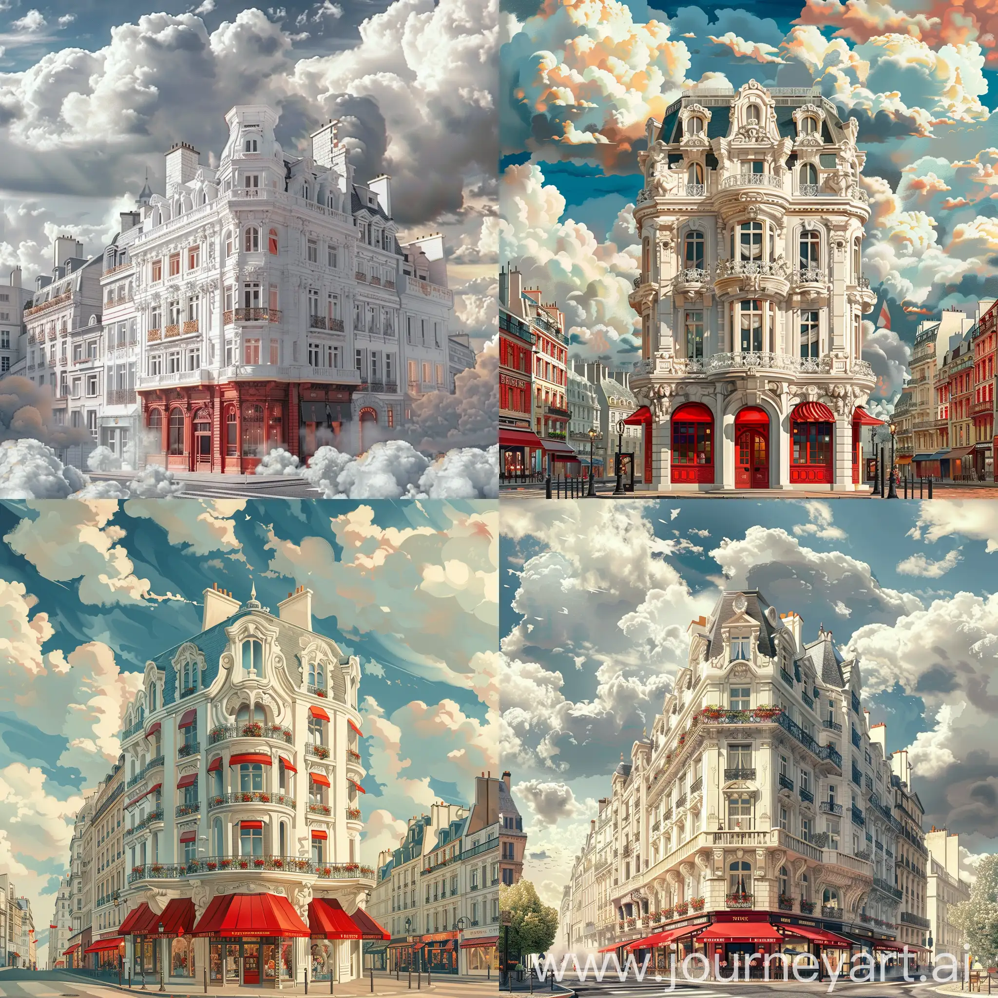 Fantasy-Parisian-Building-with-Cloudy-Sky