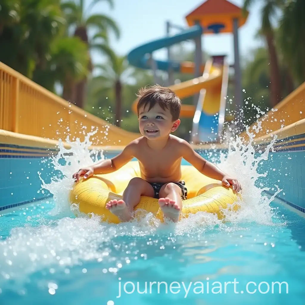 Boy-Enjoying-a-Thrilling-Water-Slide-Ride-at-a-Water-Park