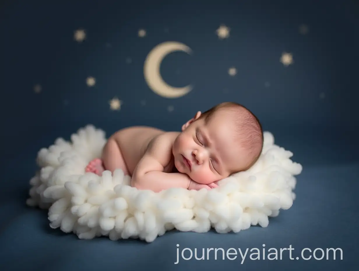 Newborn-Baby-Sleeping-on-a-Cloud-with-Stars-and-Moon-Background