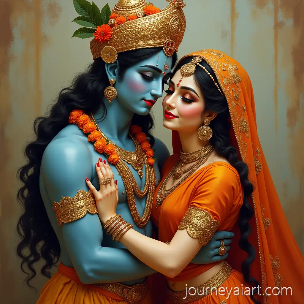 Adult-Radha-and-KrishnaRadha-Krishna-Divine-Embrace-in-Divine-Embrace-with-Traditional-Indian-Background