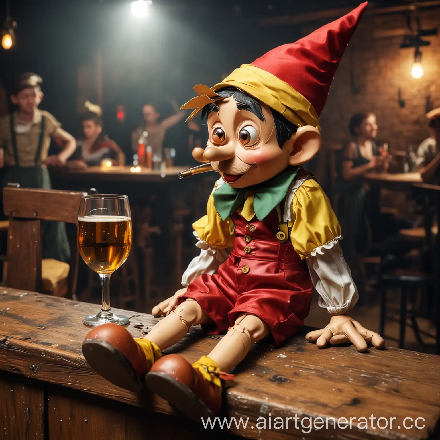 Drunk-Pinocchio-in-a-Nightclub