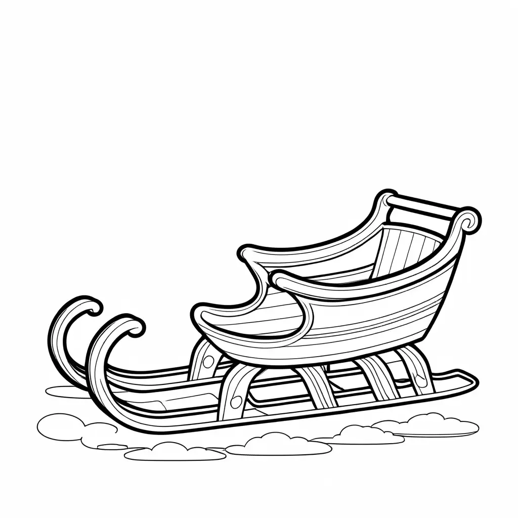 Easy-Sled-Coloring-Page-for-Children