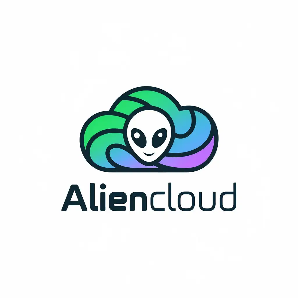 a vector logo design,with the text "AlienCloud", main symbol:cloud,Moderate,be used in Internet industry,clear background