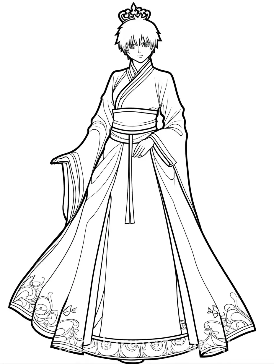 Gintoki-Sakata-from-Gintama-Dressed-as-a-Princess-Coloring-Page-for-Kids