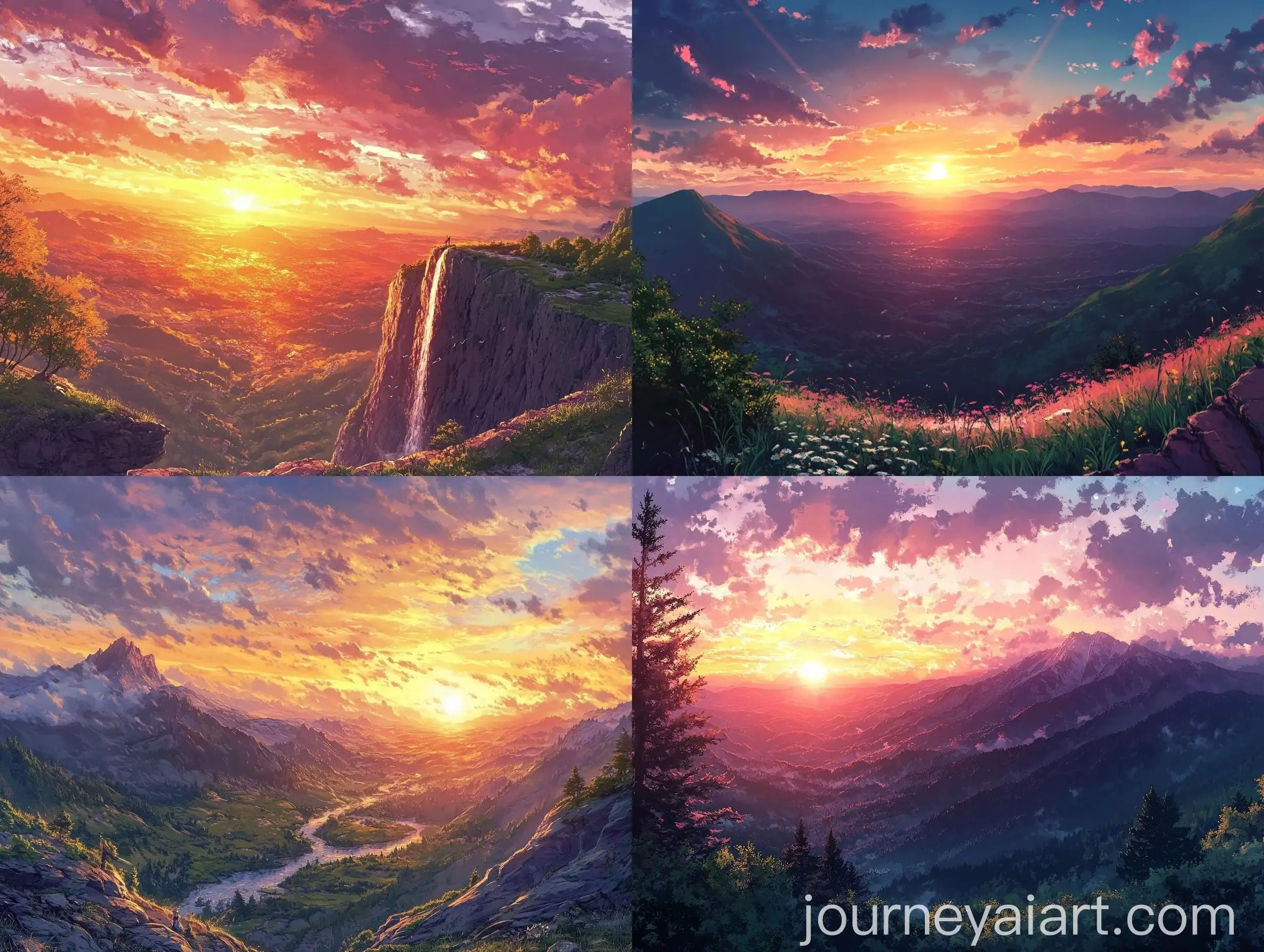 Highly-Detailed-Anime-Landscape-at-Sunset-Over-a-Mountain