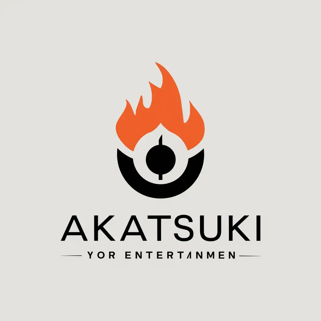 a vector logo design,with the text "Akatsuki", main symbol:flame, music,Minimalistic,be used in Entertainment industry,clear background