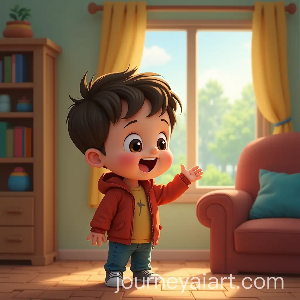 Preschool-Child-Introducing-TheAI-Image-Prompt-Expansionmselves-in-a-Cartoon-Film