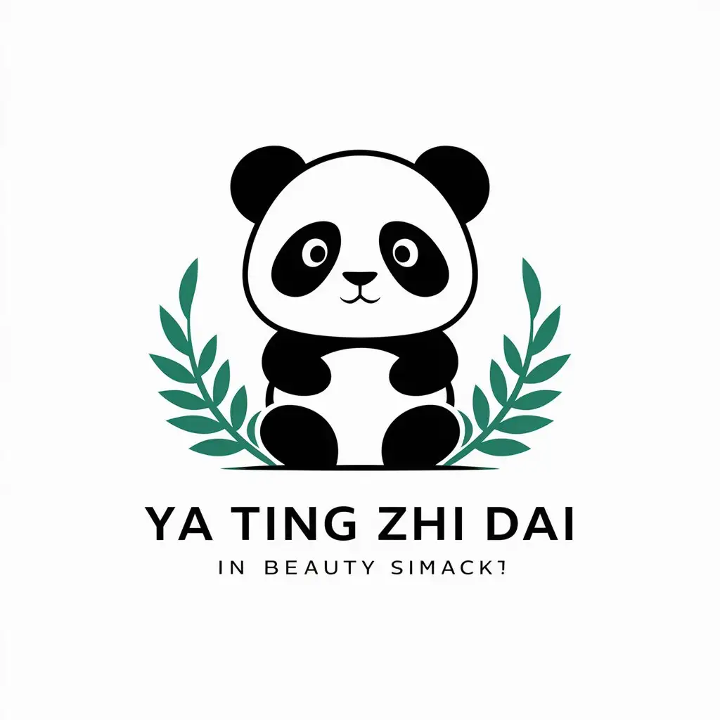 LOGO-Design-For-Ya-Ting-Zhi-Dai-Minimalistic-Small-Panda-Vector-Logo-for-Beauty-Spa