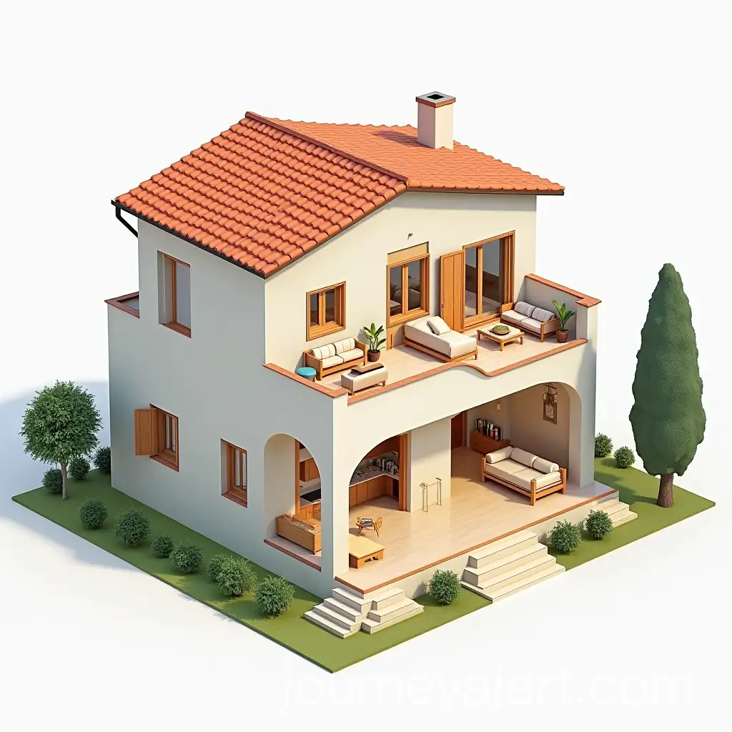 Isometric-View-of-Mediterranean-House-with-Fully-Furnished-Interiors-and-Natural-Light