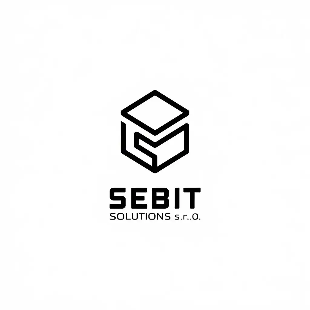 LOGO Design for SEBIT Solutions Simple Minimalistic and Modern with Geometric Icon Representing Connection and Digitalization