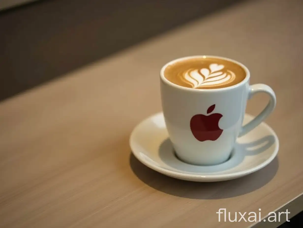 logo apple in a coffee cup