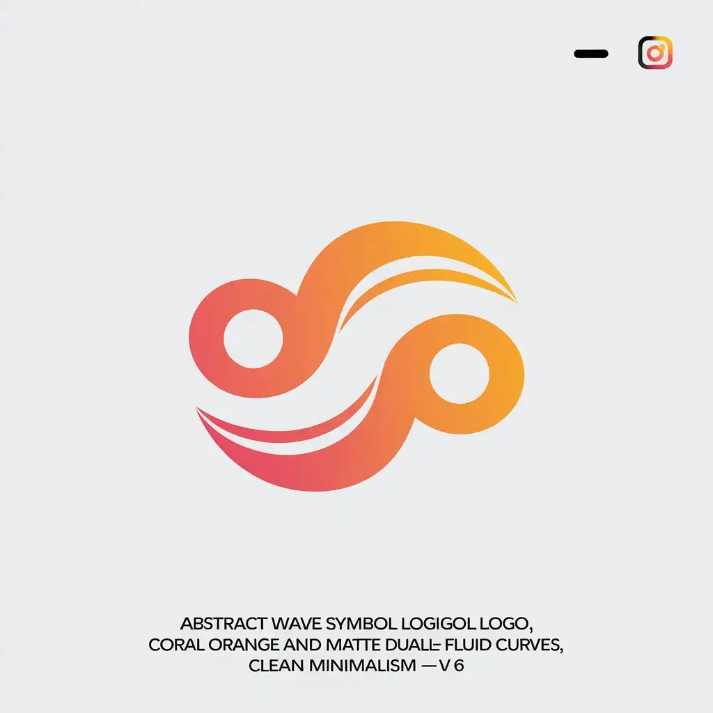 LOGO Design for Abstract Wave Coral Orange Matte White with Fluid Curves for Technology Industry