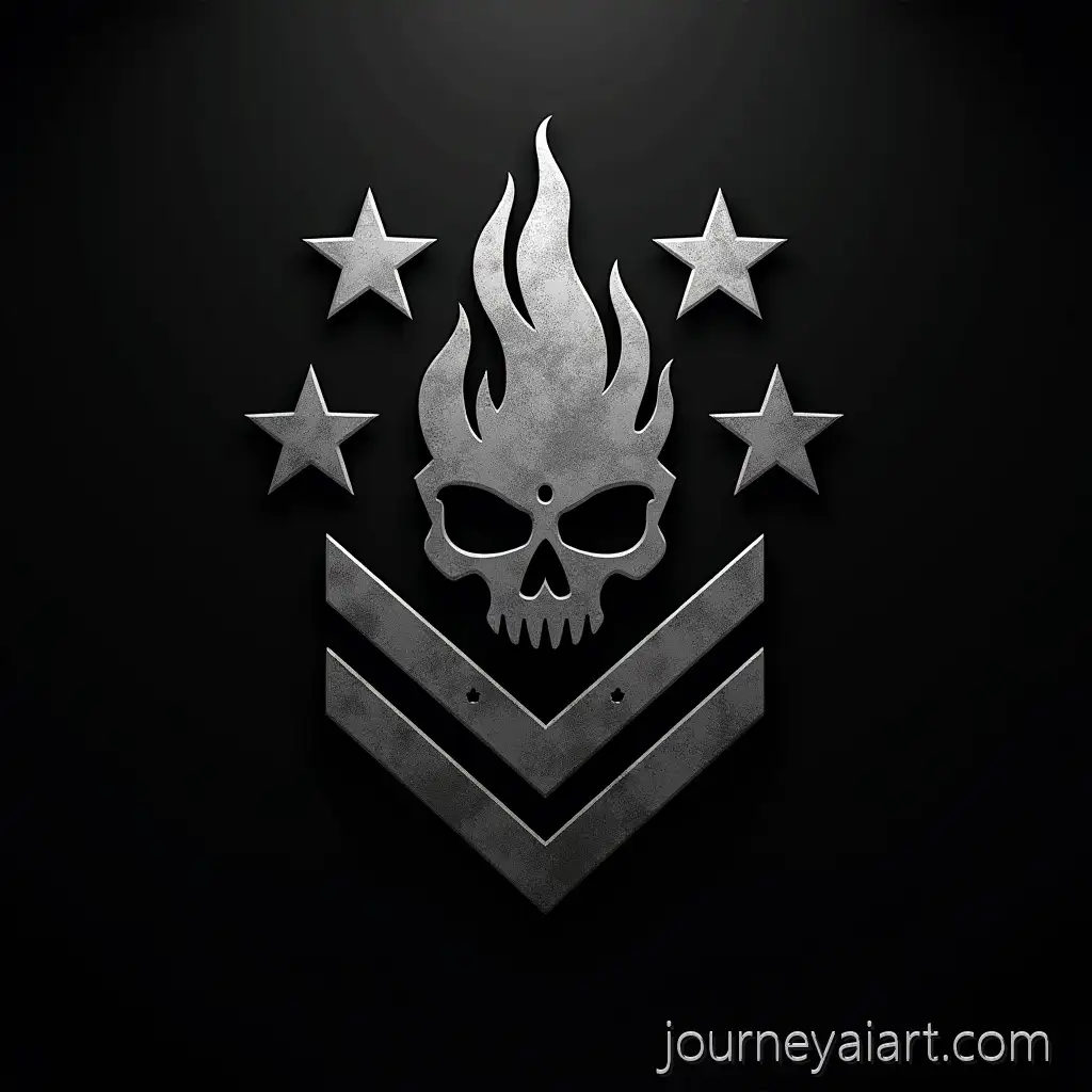 Modern-Military-Emblem-with-Flaming-Skull-and-Geometric-Elements