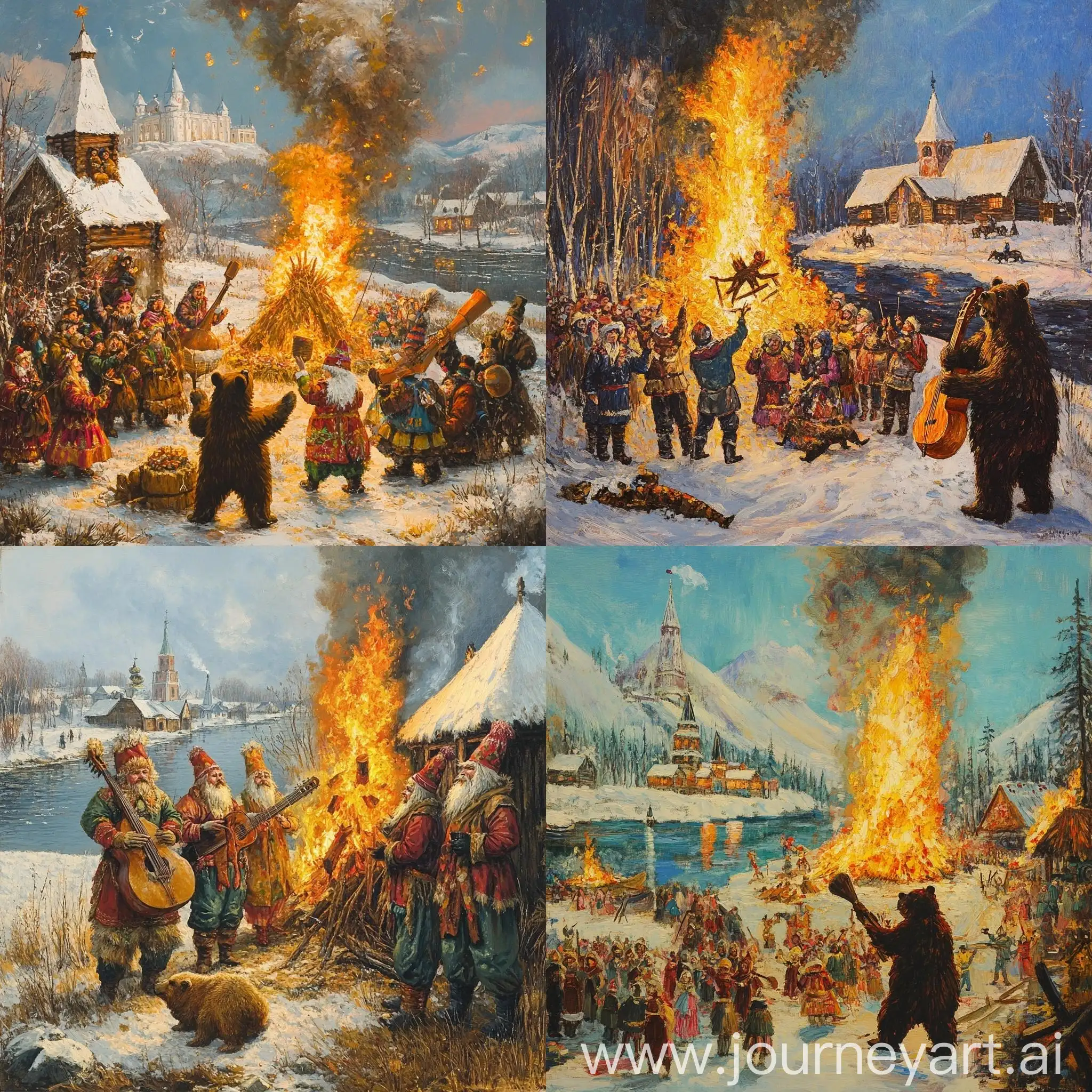 Traditional-Russian-Maslenitsa-Celebration-with-Scarecrow-Burning-and-Balalaika-Music