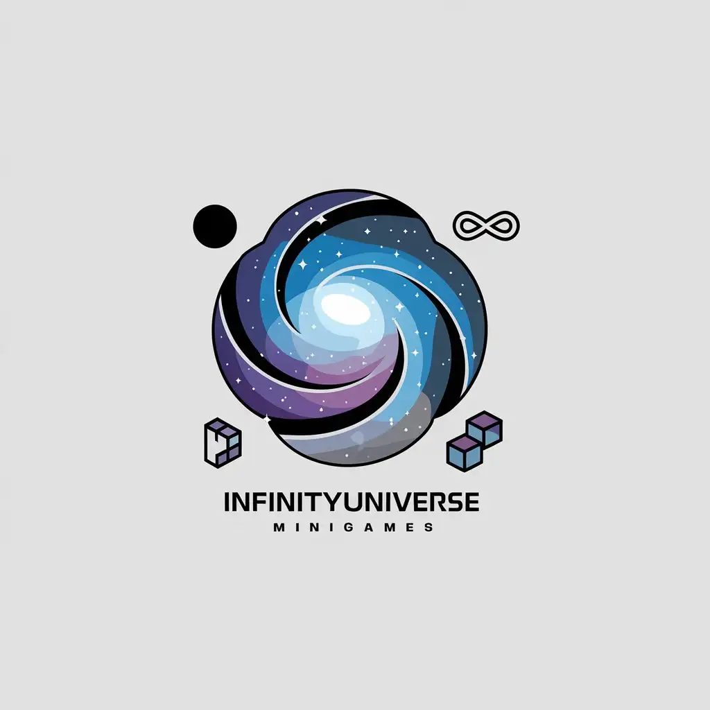 LOGO Design for InfinityUniverse Galaxy Theme with Minimalistic Style