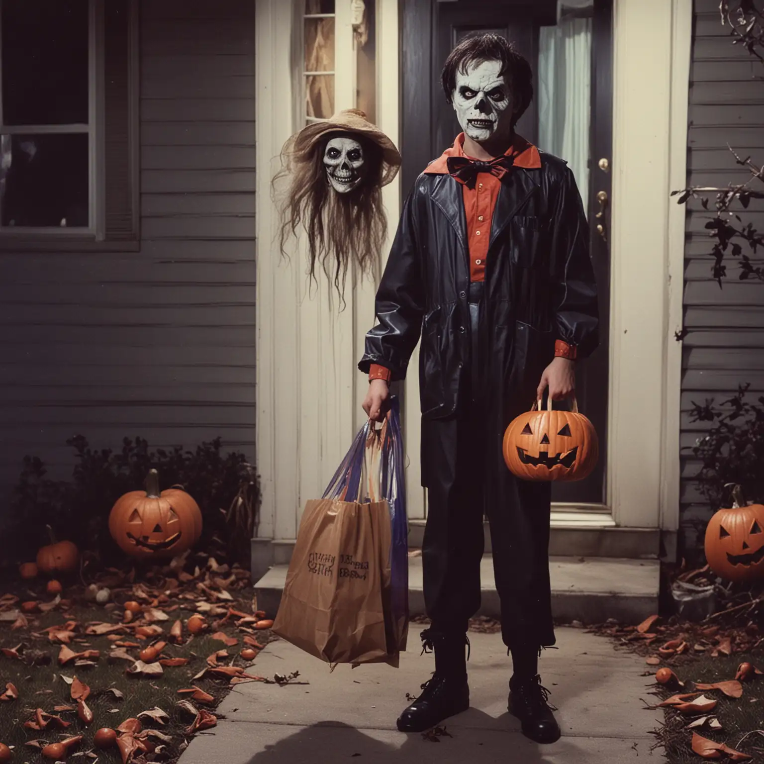 1980s-Retro-Horror-Halloween-Trick-or-Treating-Scene