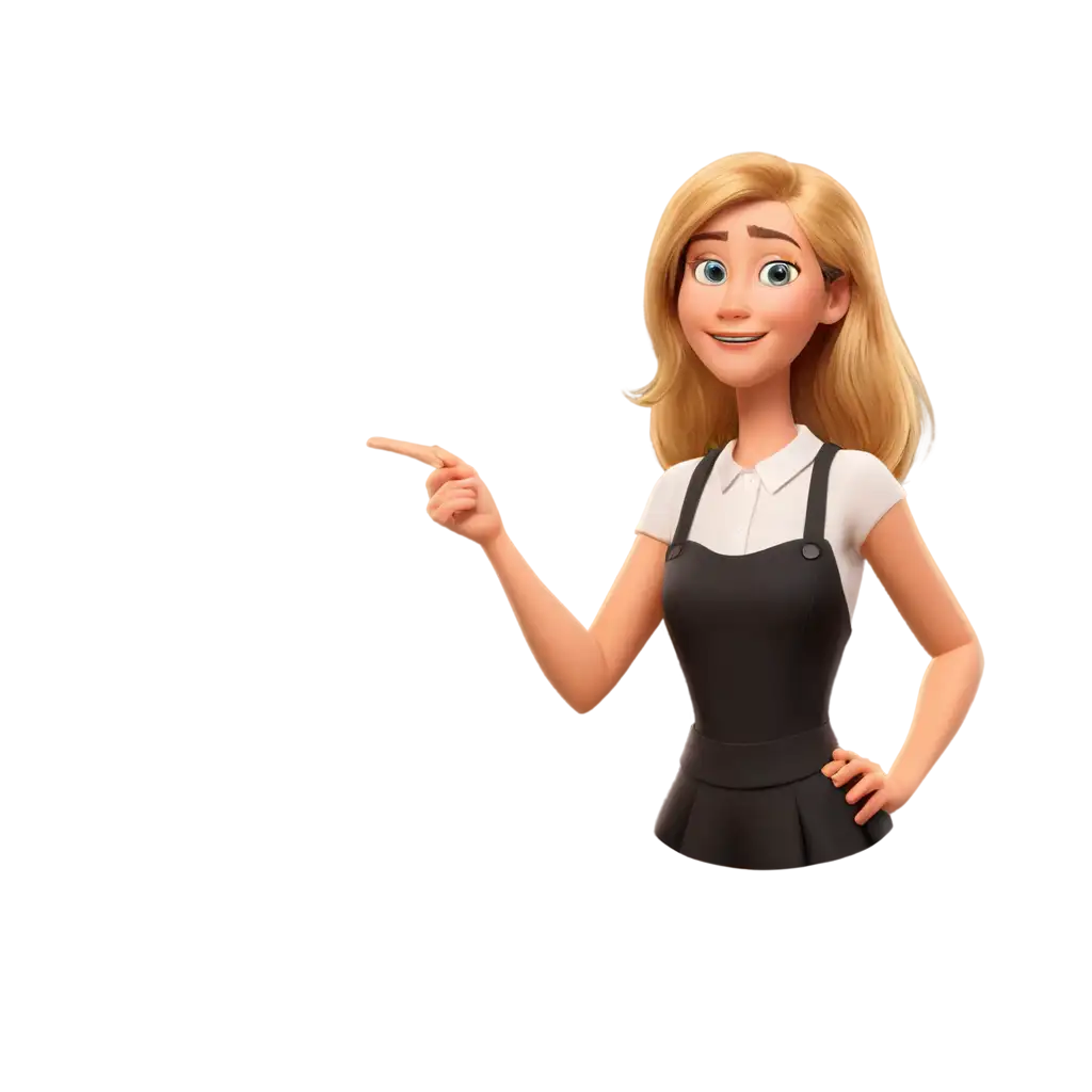 Blond-Hair-Woman-Party-Decorator-in-Pixar-Format-PNG-Image