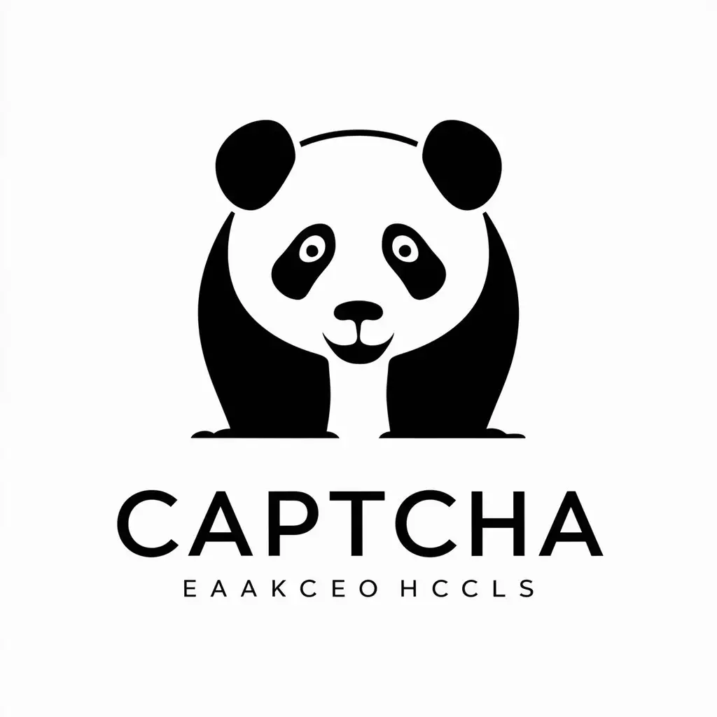 a vector logo design,with the text "CAPTCHA", main symbol:panda,Minimalistic,be used in Technology industry,clear background