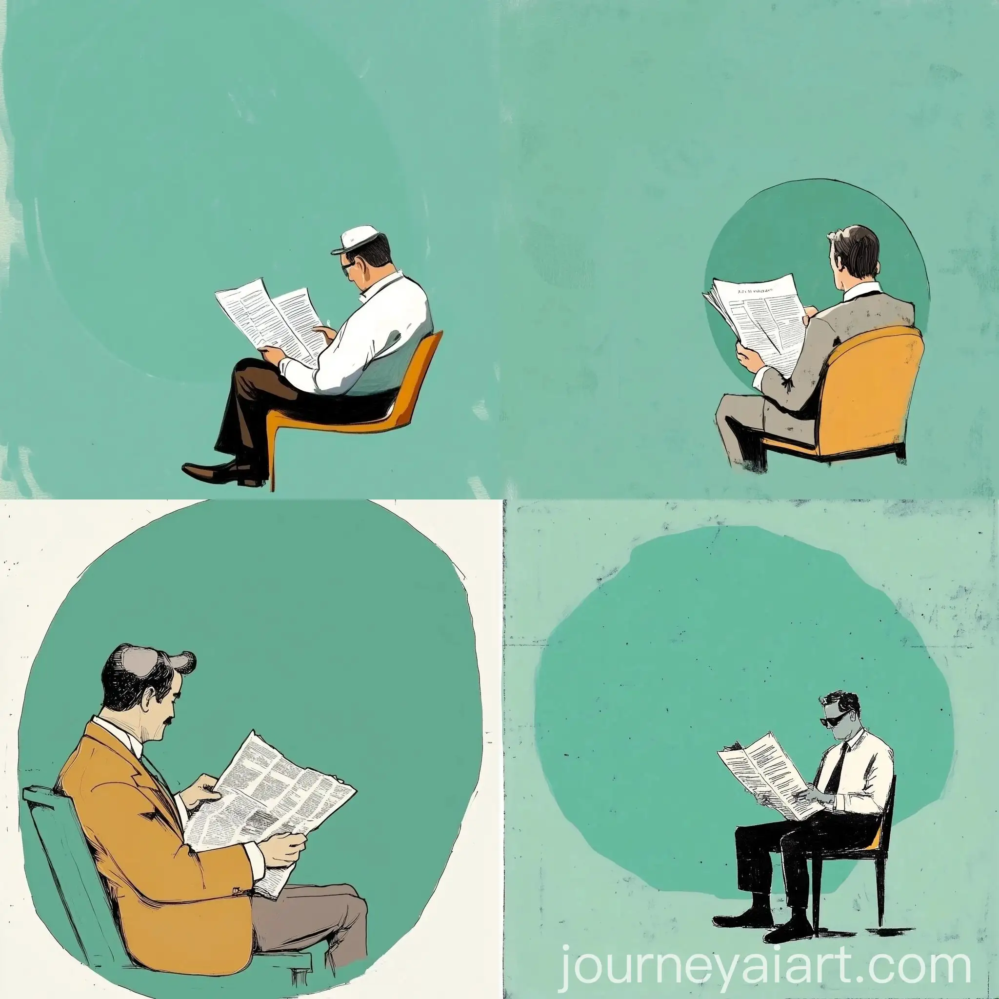 Man-Reading-Newspaper-in-Gentlemanly-Style