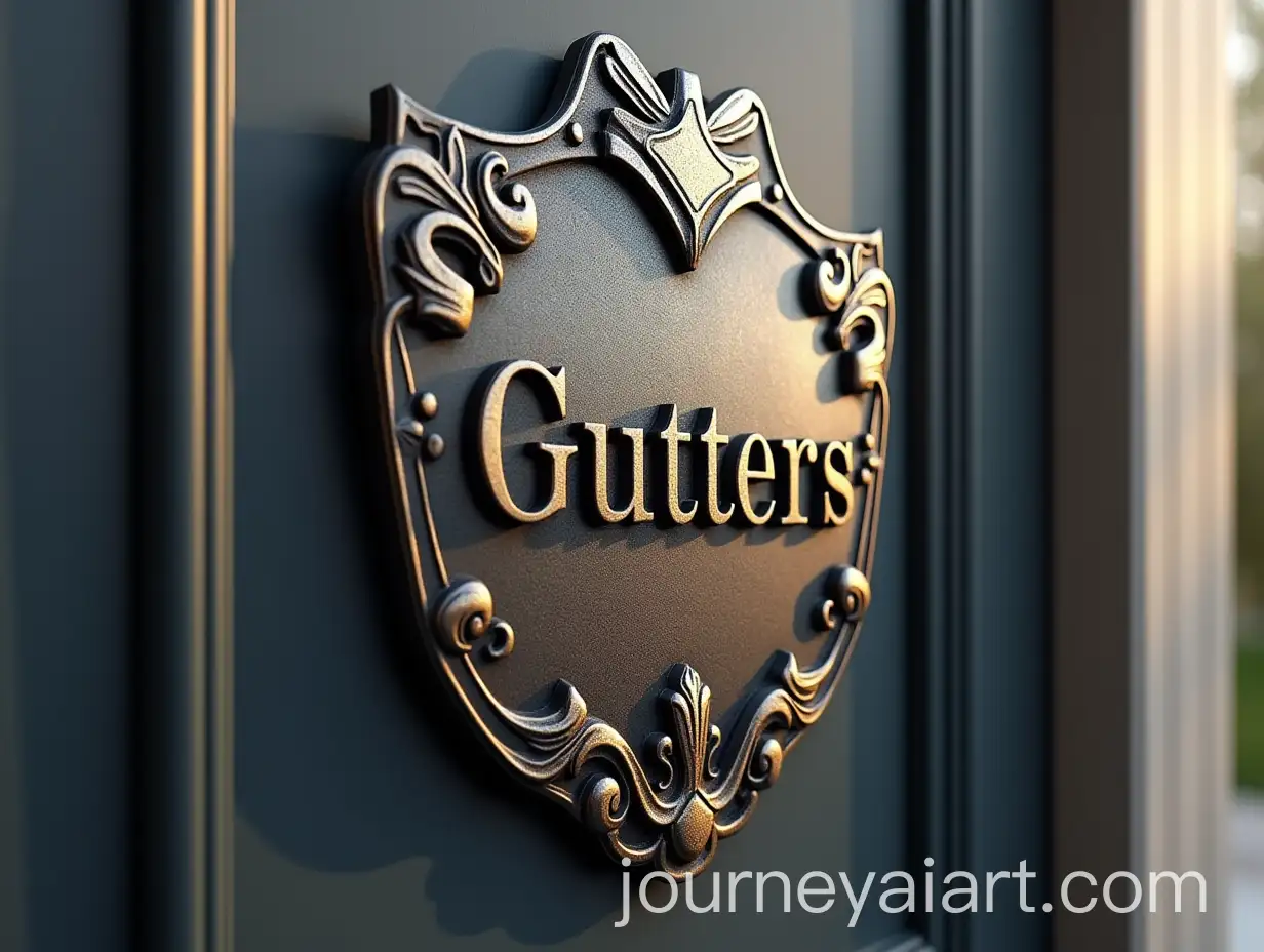 3D-Metallic-Inova-Gutters-Logo-with-Coat-of-Arms-Design-and-Natural-Lighting