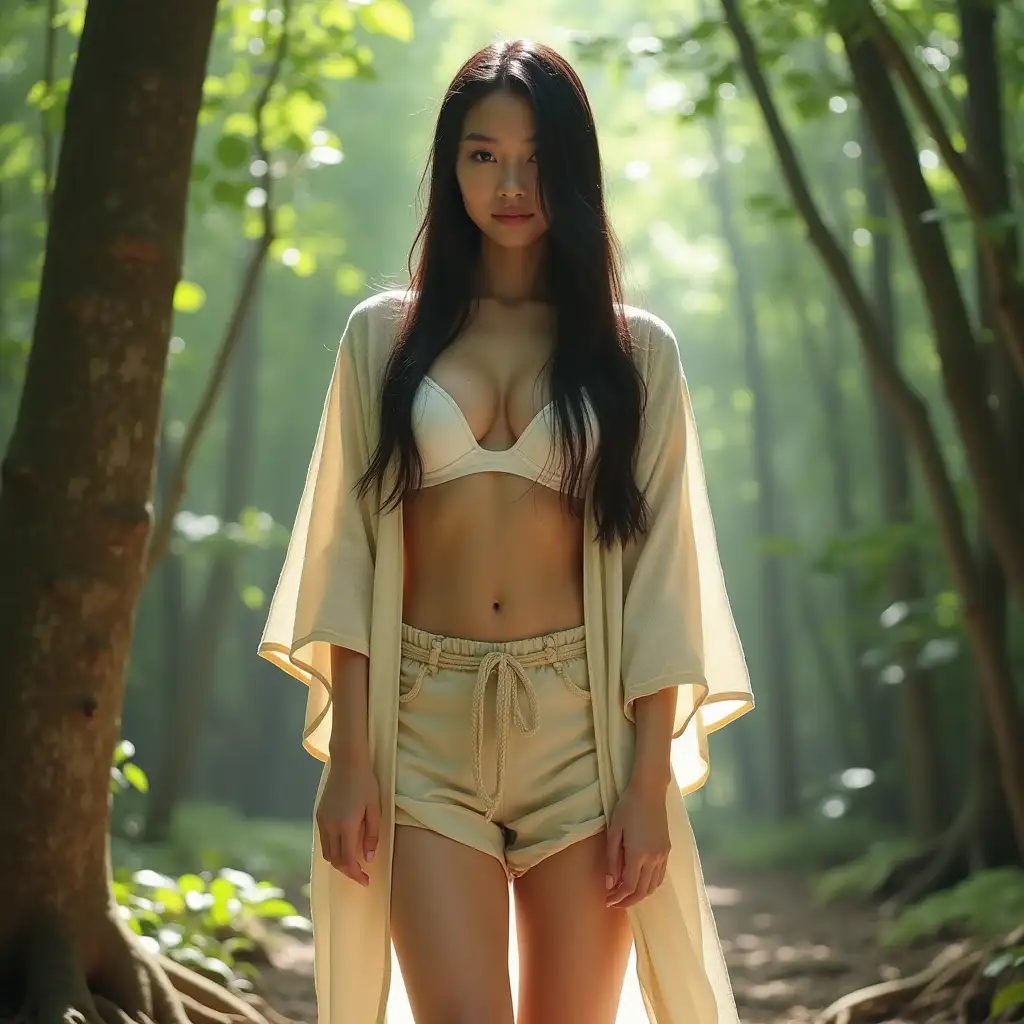 Beautiful-Japanese-Girl-in-Traditional-Kimono-in-a-Bright-Jungle-Setting