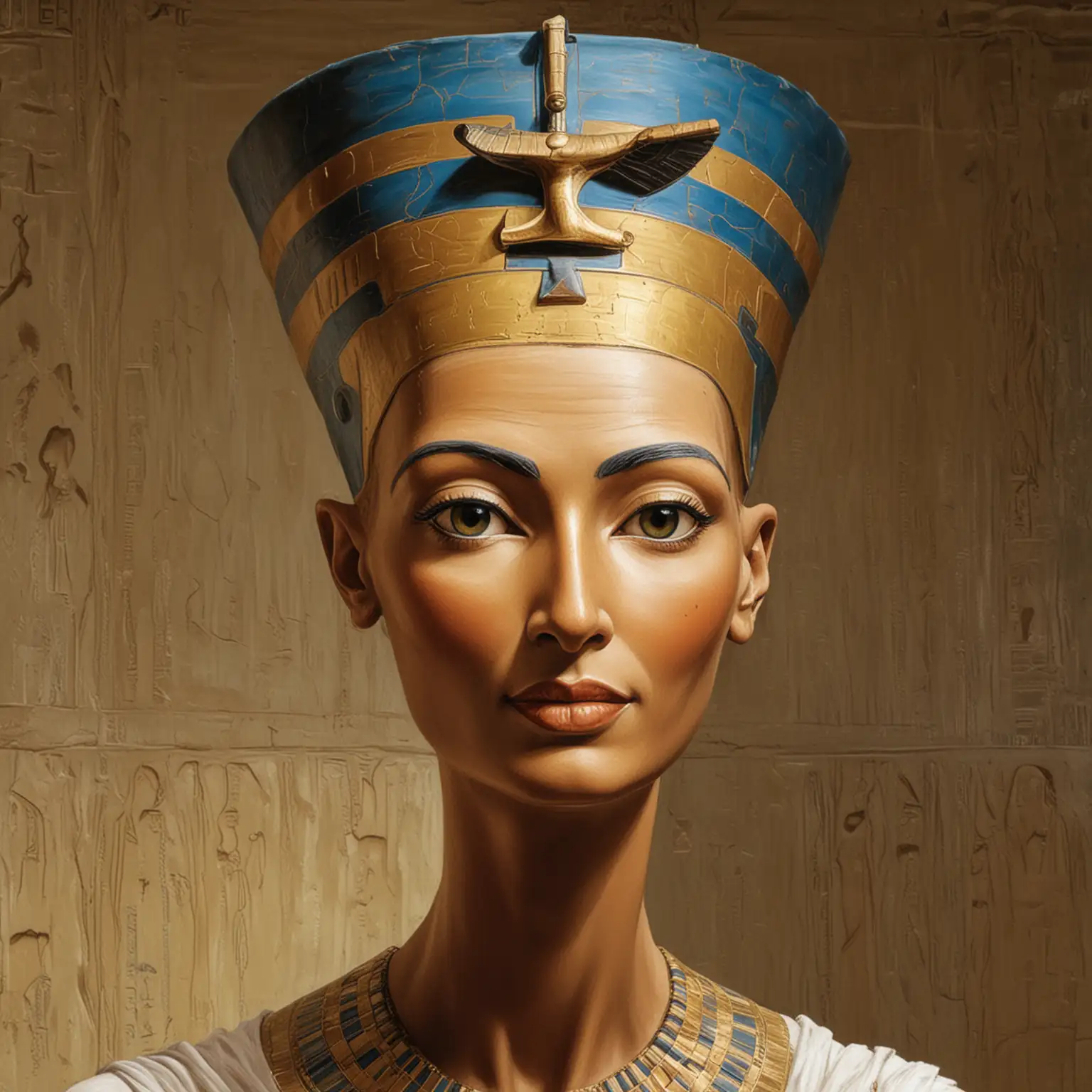 Nefertiti Portrait in Ancient Egyptian Style