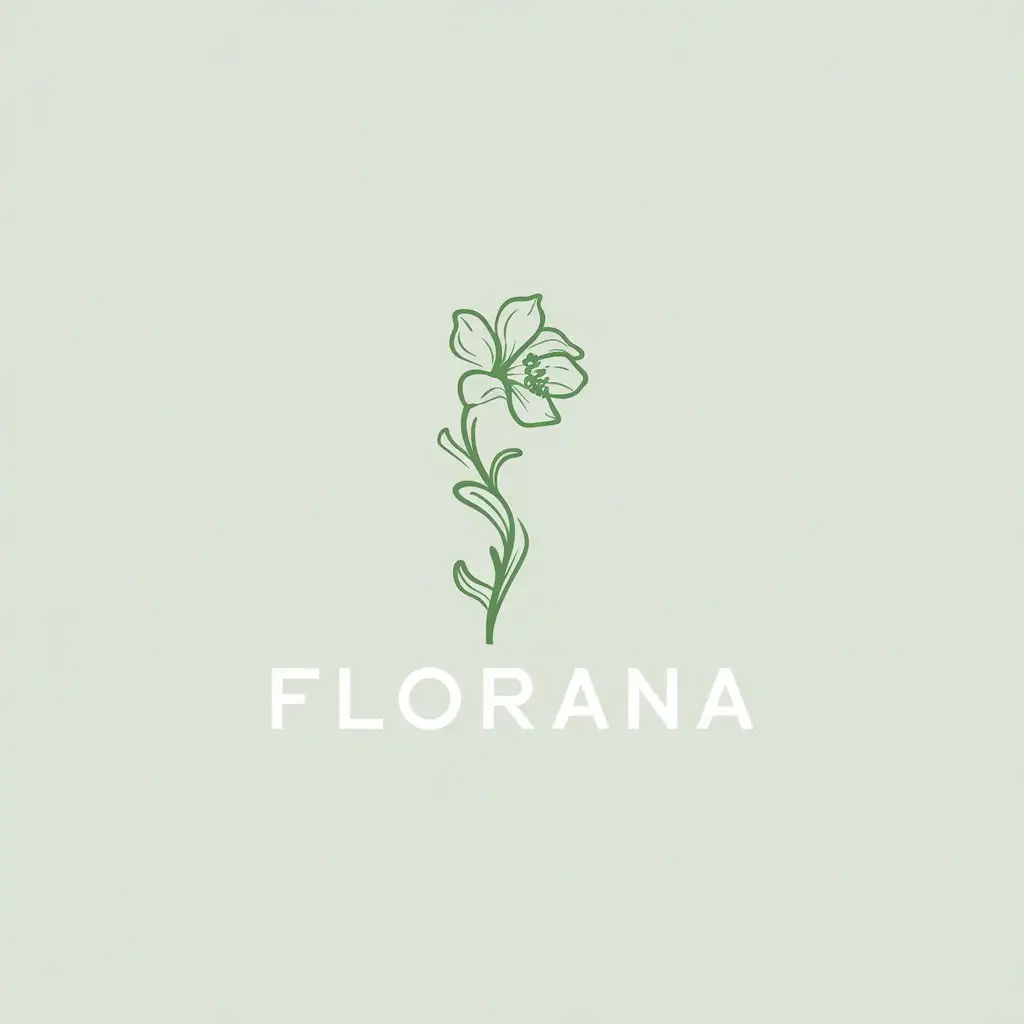 LOGO-Design-For-Florana-Minimalistic-Vector-Logo-with-Climbing-Flower-Symbol