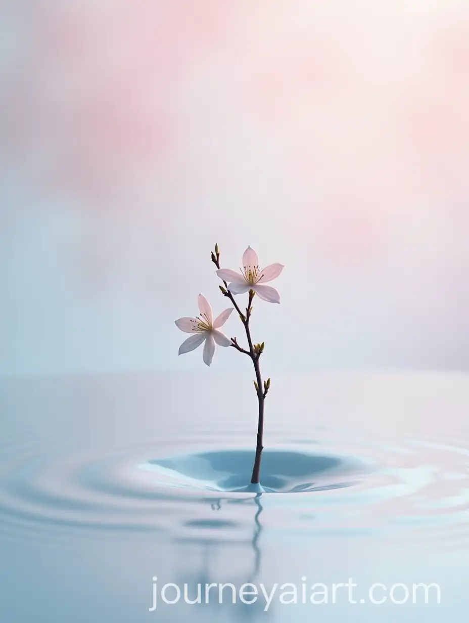 CloseUp-of-a-Jasmine-Branch-with-a-Reflective-Water-Drop-in-Minimalist-Colors