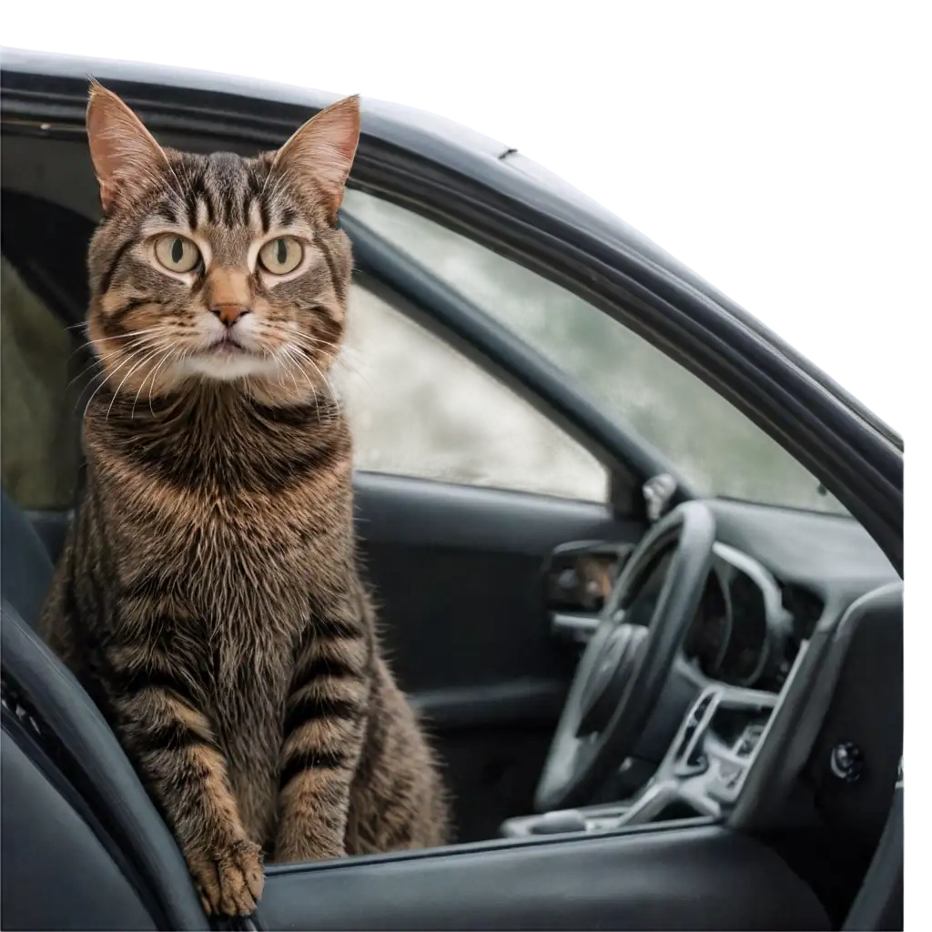 Cat-in-Car-PNG-Image-HighQuality-Transparent-Format-for-Versatile-Use