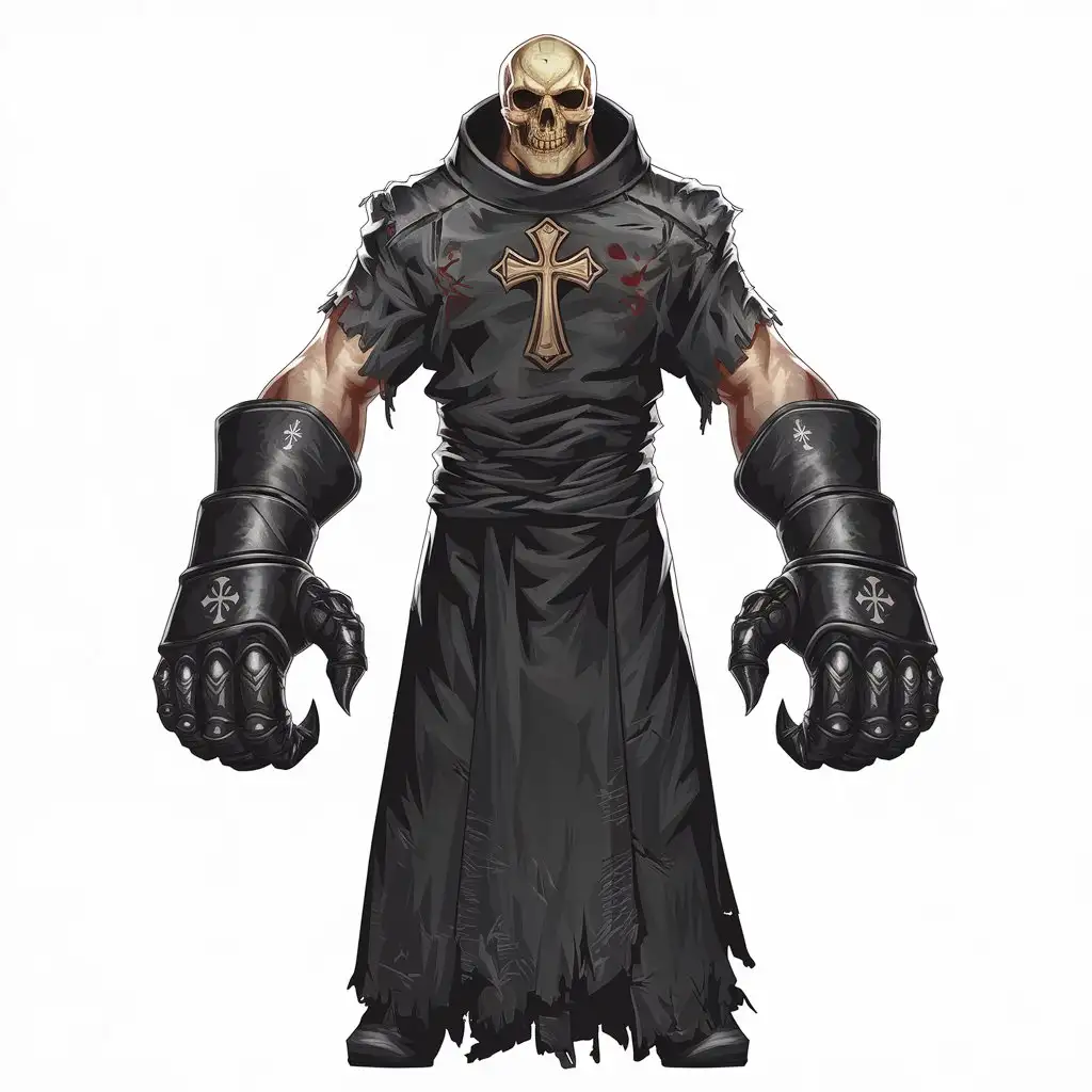 Mysterious SkullFace Priest Warrior in T Pose