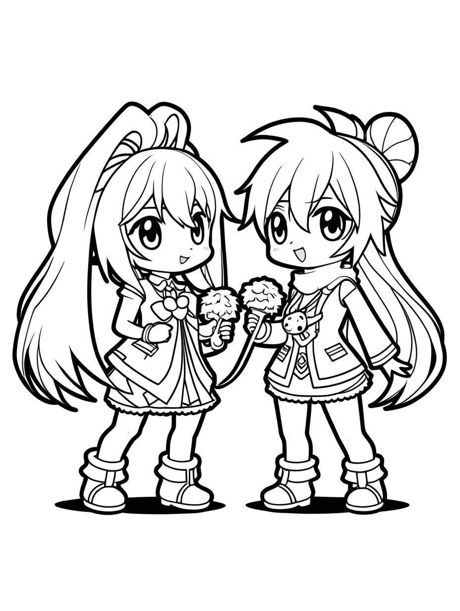 Miku-and-Chocobo-Duet-on-Friday-Night-Funkin-Coloring-Page