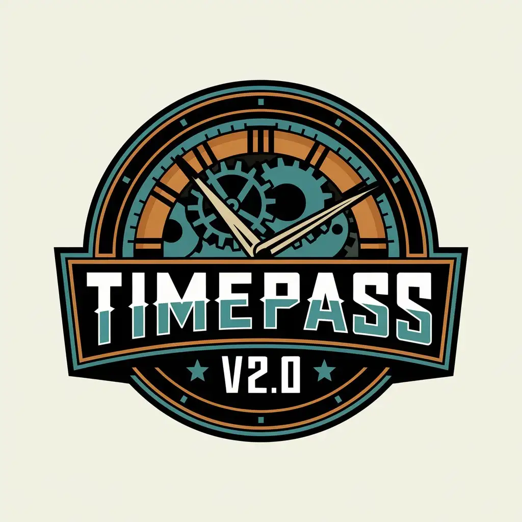 LOGO Design for Timepassv20 Vector Clock Symbol for Entertainment Industry