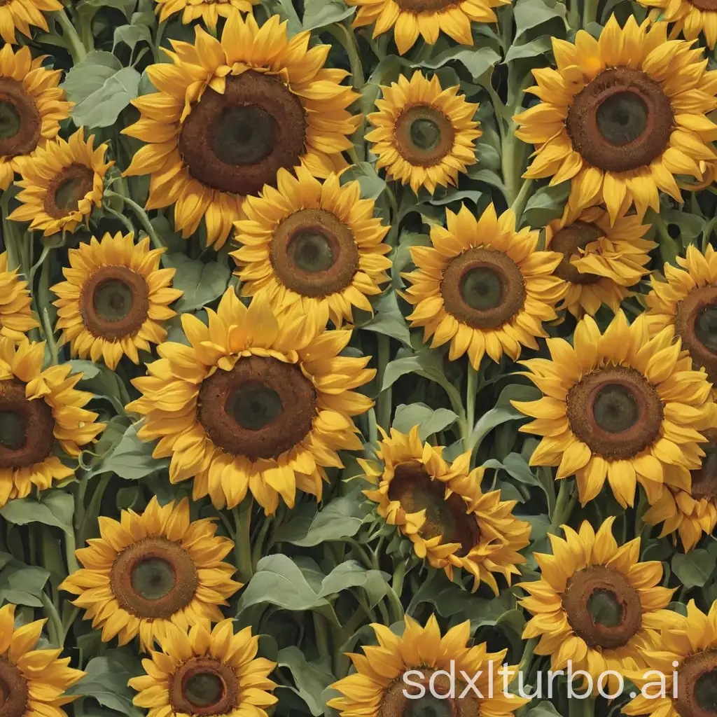 Vibrant-Field-of-Sunflowers-Under-a-Clear-Blue-Sky