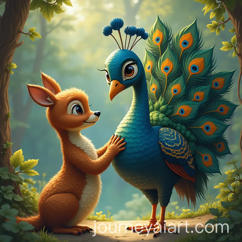 Nandi-and-the-Peacock-in-a-Majestic-Scene-of-Harmony-and-Grace