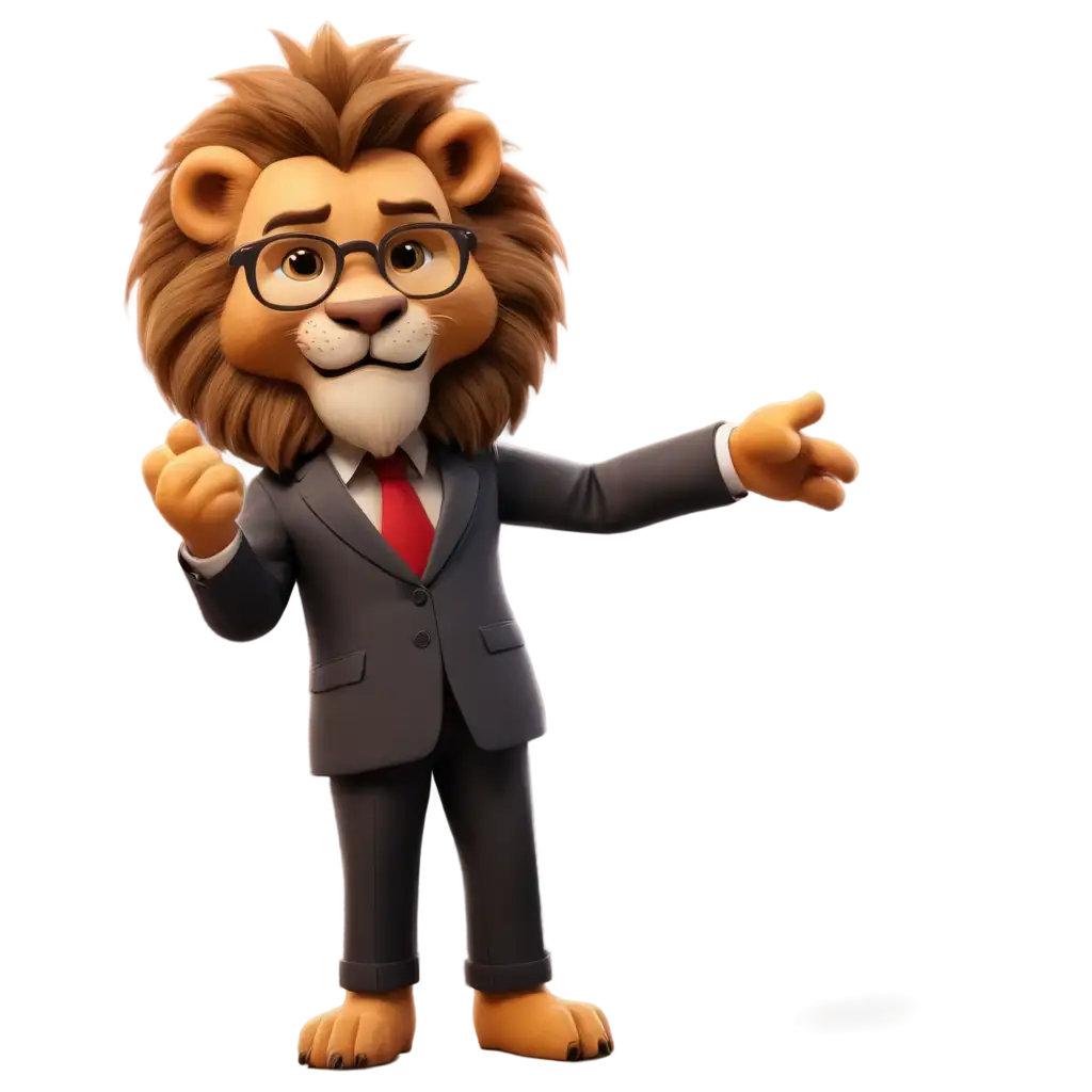 Cartoon-Lion-in-a-Suit-Teaching-a-Class-PNG-Professional-and-Fun-Educational-Image